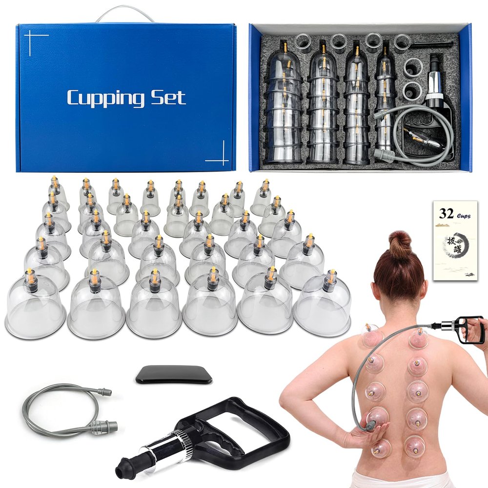 DEFUNX Cupping Set, 32 Cups Cupping Kit for Massage Therapy, Professional Chinese Therapy Set for Back Massage, Pain Relief