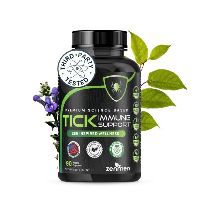 Zenmen Tick Immune Support Supplement - Improved Formula - Japanese Knotweed, Cat's Claw, Chinese Skullcap, Cryptolepis Sanguinolenta, Sweet Wormwood - 90 Vegan Capsules, Made in The USA