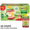 Mott's No Sugar Added Applesauce, Made from Real Fruit, No Artificial Flavors, 3.2 Oz Clear Pouches, 20 Pack view 3