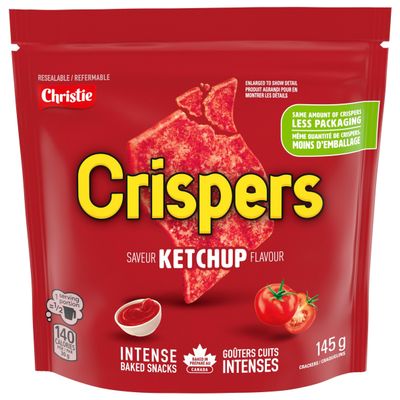 Christie Crispers Ketchup Crackers, 145g/5.1 Ounce, Bag, Imported from Canada}