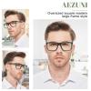 AEZUNI Large Reading Glasses Men 1.00 Oversized Retro Square Readers 100 125 150 175 200 225 250 275 300 350 400 500 600 (Blue Green) view 2