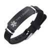 ZKXXJ Medical Alert ID Bracelet for Men Women - Silicone Adjustable Wristband Sos Emergency Identification Bracelets Type 1 Diabetic,Healthy ICE Allergy Bracelet for Boyfriend Girlfriend Dad Mom view 1