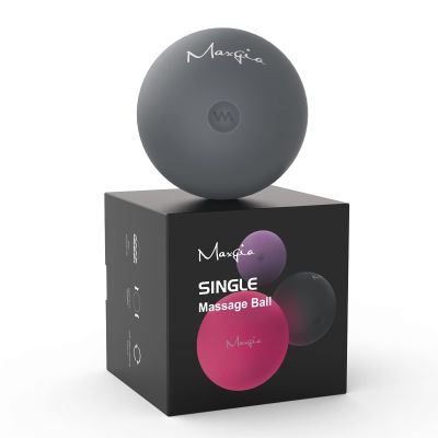Maxgia 3" Single Massage Ball, 5 Speeds Vibrating Massage Ball Roller for Trigger Point Therapy, Deep Tissue Massager for Back, Neck, Foot, Myofascial Release, Pain Relief, Muscle Recovery (Gray)