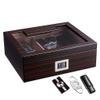 Cedar Wood Cigar Humidor Set Travel Cigar Set with Hygrometer Humidifier Ashtray Cutter & Cigar Holder Case Storage Box view 1