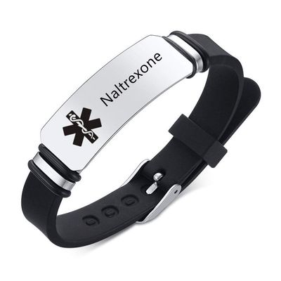 ZKXXJ Medical Alert ID Bracelet for Men Women - Silicone Adjustable Wristband Sos Emergency Identification Bracelets Naltrexone,Healthy ICE Allergy Bracelet for Boyfriend Girlfriend Dad Mom