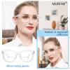 AEZUNI Oversized Bifocal Reading Glasses Women Big Frame Blue Light Readers 100 125 150 175 200 225 250 275 300 350 (Transparent,3.5) view 2