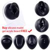 CHUANCI 1PC Soft Silicone Body Part Model Human Ear Mouth Eye Tongue Navel Model Display Puncture Display Simulation for Jewelry Display Teaching Tool (1PC Black Color Left Ear) view 3