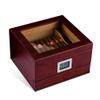 Cedar Wood Lined Cigar Humidor Travel Case Cigar Box with Hygrometer Humidifier Cigar Holder Storage Box view 1