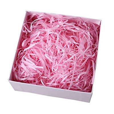 Kubert Basket Grass Craft Shredded Tissue Raffia Gift Filler Paper Shreds for DIY Gift Packaging Easter Basket Filling Egg Stuffer Party Supplies Accessories Decoration, 100g, 3.5 Oz (Pink)