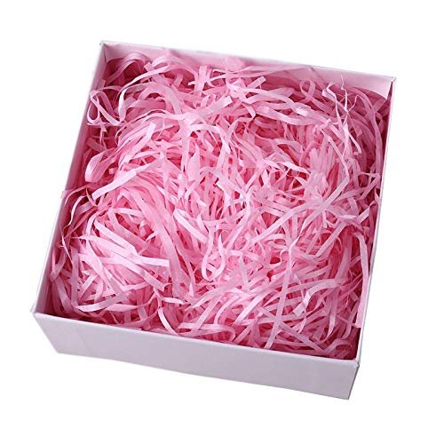Kubert Basket Grass Craft Shredded Tissue Raffia Gift Filler Paper Shreds for DIY Gift Packaging Easter Basket Filling Egg Stuffer Party Supplies Accessories Decoration, 100g, 3.5 Oz (Pink)