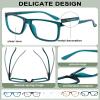 AEZUNI Large Reading Glasses Men 1.75 Oversized Retro Square Readers 100 125 150 175 200 225 250 275 300 350 400 500 600 (Blue Green) view 3