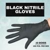 PackagingSuppliesByMail PSBM Industrial Nitrile Disposable Gloves, 1000 Pack, Size X-Small, Black, Textured Fingertips, Latex Free & Powder Free Multi-Use Gloves view 2