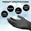 PackagingSuppliesByMail PSBM Industrial Nitrile Disposable Gloves, 1000 Pack, Size X-Small, Black, Textured Fingertips, Latex Free & Powder Free Multi-Use Gloves view 3