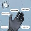 PackagingSuppliesByMail PSBM Industrial Nitrile Disposable Gloves, 1000 Pack, Size X-Small, Black, Textured Fingertips, Latex Free & Powder Free Multi-Use Gloves view 4
