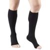 Truform 20-30 mmHg Medical Compression Stockings, Smooth Stretch Microfiber, Knee High, Open Toe, Black, Medium view 1
