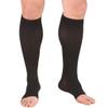 Truform 20-30 mmHg Medical Compression Stockings, Smooth Stretch Microfiber, Knee High, Open Toe, Black, Medium view 2