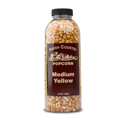 Amish Country Popcorn | 14 oz Bottle | Medium Yellow Popcorn Kernels | Old Fashioned, Non-GMO and Gluten Free (14 oz Bottle)