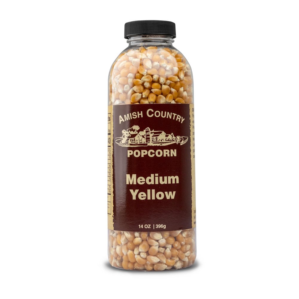 Amish Country Popcorn | 14 oz Bottle | Medium Yellow Popcorn Kernels | Old Fashioned, Non-GMO and Gluten Free (14 oz Bottle)