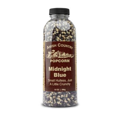 Amish Country Popcorn | 14 oz Bottle | Midnight Blue Popcorn Kernels | Old Fashioned, Non-GMO and Gluten Free (14 oz Bottle)
