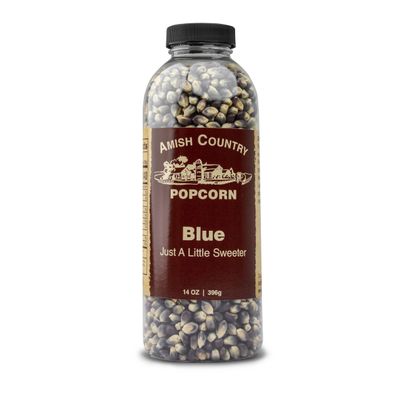 Amish Country Popcorn | 14 oz Bottle | Blue Popcorn Kernels | Old Fashioned, Non-GMO and Gluten Free (14 oz Bottle)