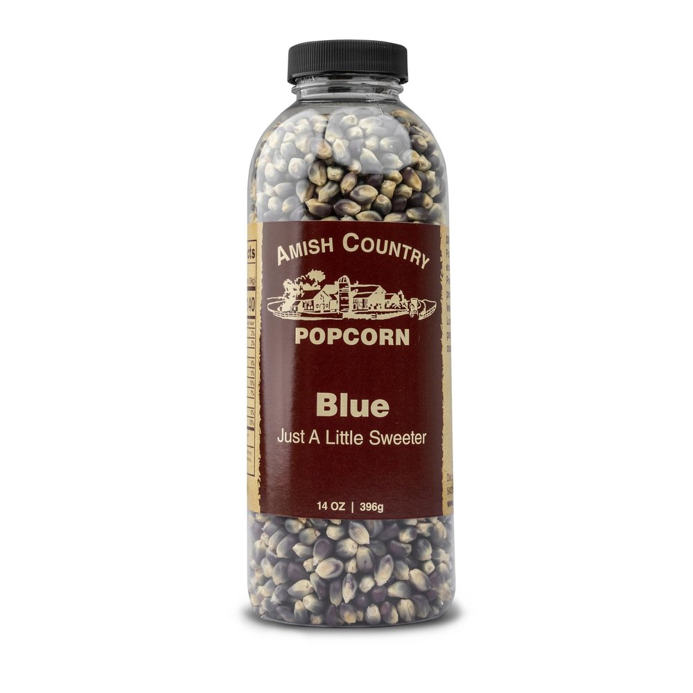 Amish Country Popcorn | 14 oz Bottle | Blue Popcorn Kernels | Old Fashioned, Non-GMO and Gluten Free (14 oz Bottle)