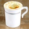 BloominGoods 50 Heavyweight Disposable White Plastic 8 oz. Coffee Mugs with Silver Trim | Tea, Cappuccino, Espresso Cups with Handles (50-Pack) view 2