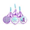 200ct Personalized Mermaid Baby Shower Kisses Candy (200 Pack) - Purple Foil view 1