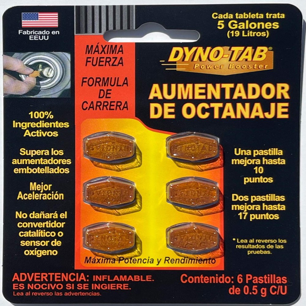Dyno-tab Aumentador De Octanaje 6 pastillas de 0.5-g c/u (6)