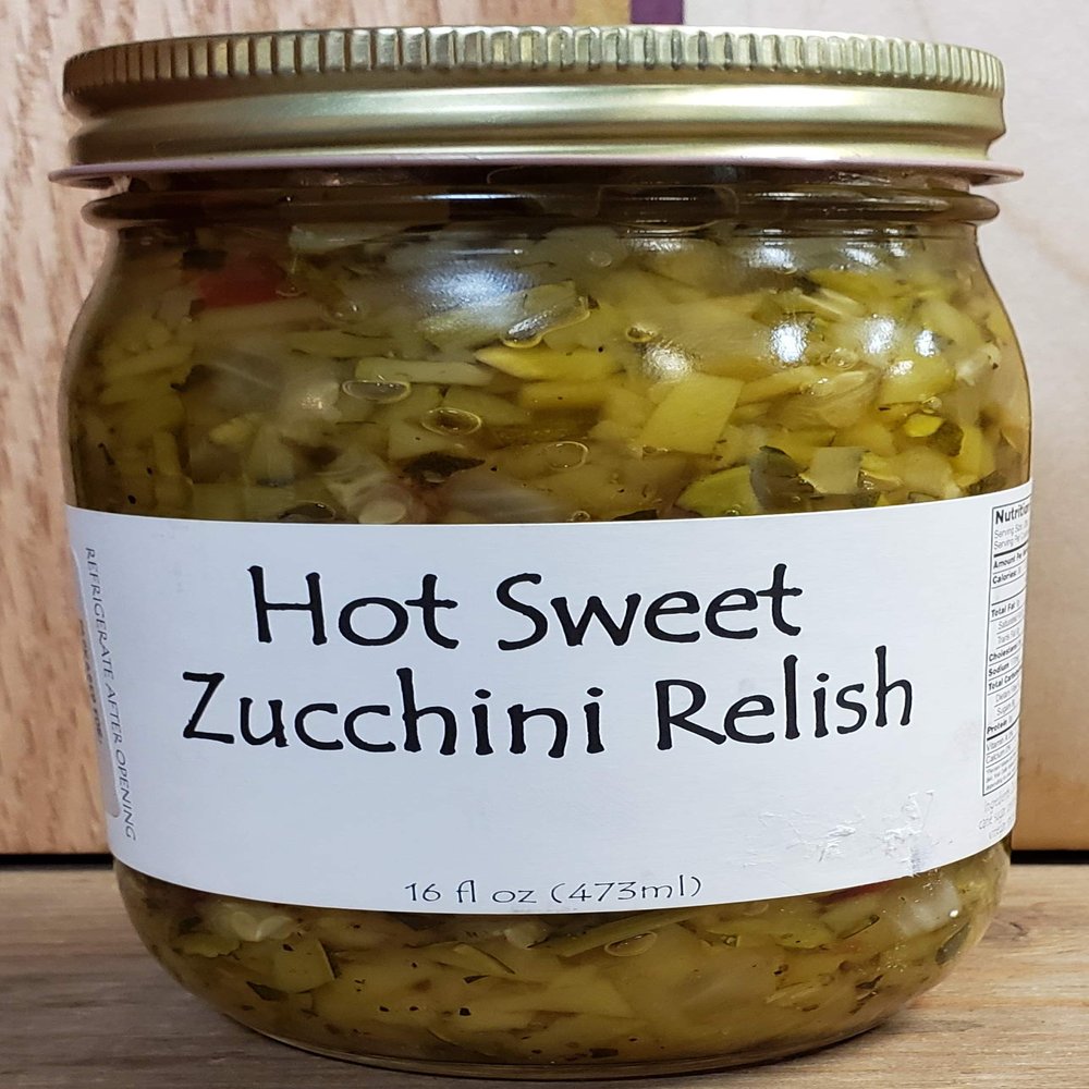 Amish Home-made Relishes (Hot Sweet Zucchini)