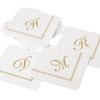 Caspari Hemstitch Paper Cocktail Napkins Letter E, 80 Napkins Included view 2