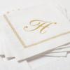 Caspari Hemstitch Paper Cocktail Napkins Letter E, 80 Napkins Included view 3
