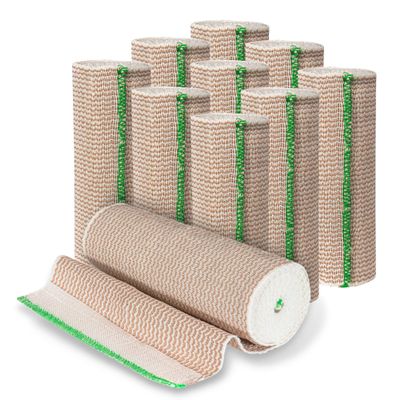 Vakly Elastic Bandage Wrap Rolls 6" x 5 Yards [Pack of 10]  Self-Closure Compression Bandages for Knee, Ankle & Wrist  Latex-Free Premium Medical Wrap for Injury, First Aid & Athletic Joint Support
