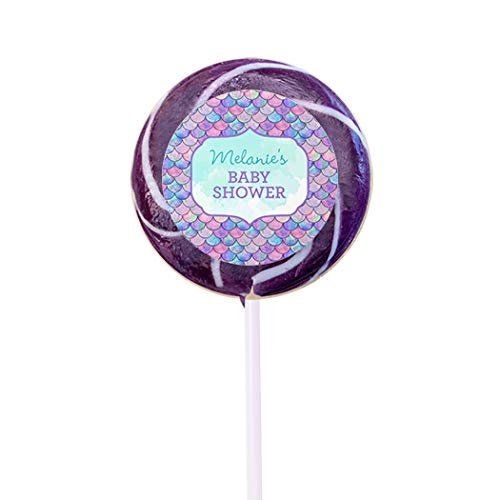 24ct Mermaid Baby Shower Favors Purple Lollipops (24 Count) - Party Favors for Guests