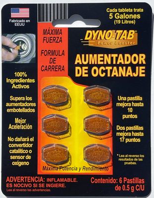 Dyno-tab Aumentador De Octanaje 6 pastillas de 0.5-g c/u (288)