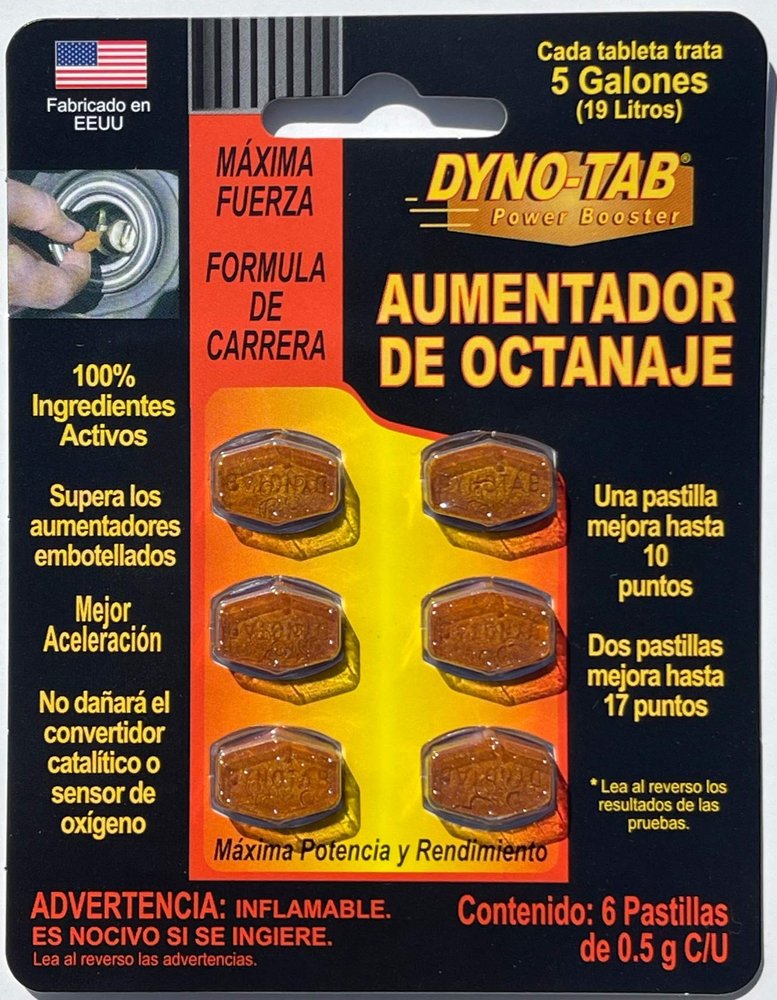 Dyno-tab Aumentador De Octanaje 6 pastillas de 0.5-g c/u (288)