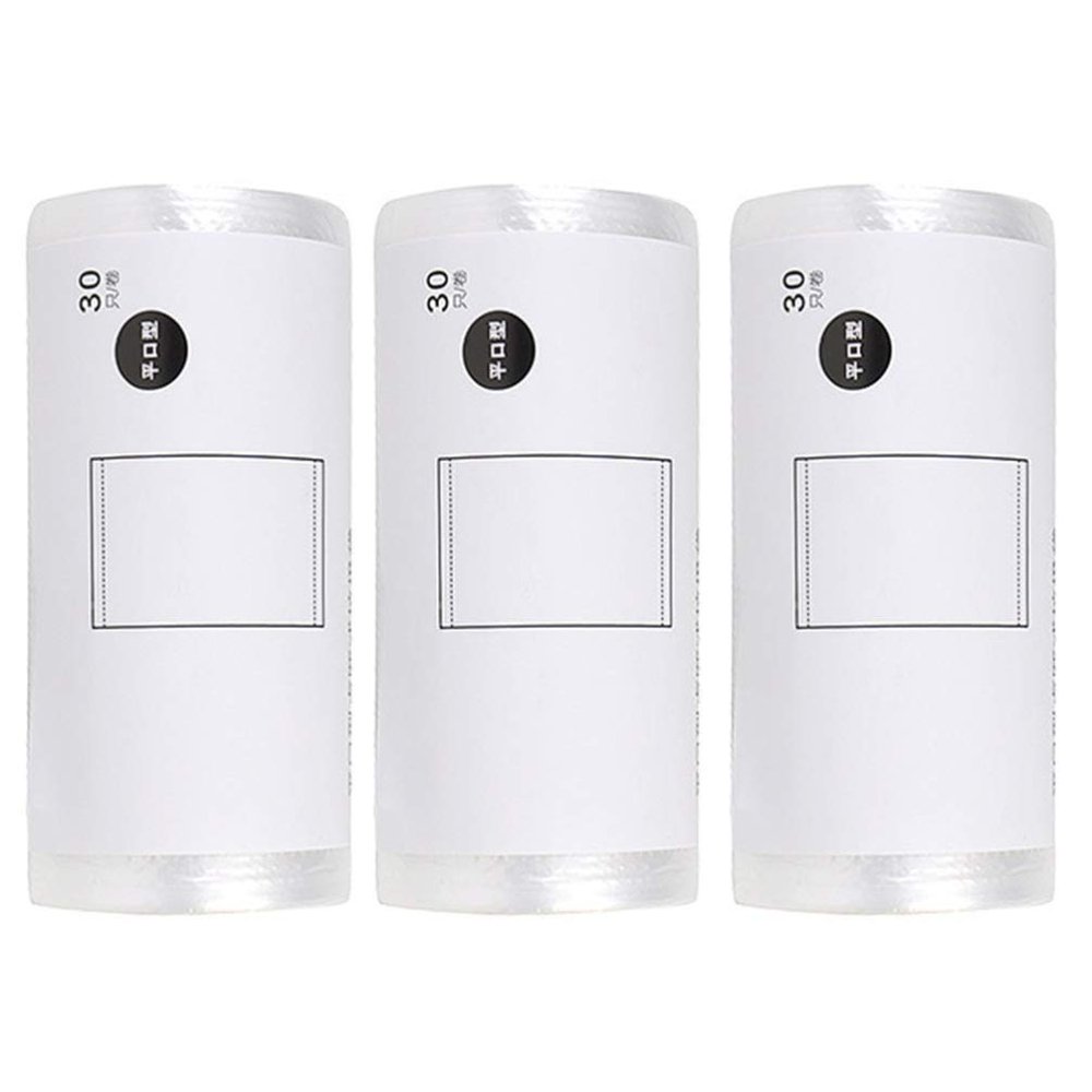 3rolls Portable Garbage Storage Bags Extra Strong Thick White Trash Bags for Home Office Car Kitchen Each Leakproof for Everyday Use