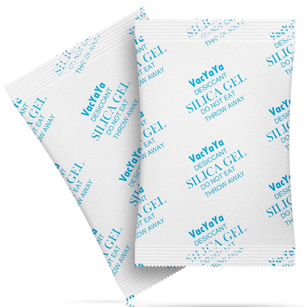 VacYaYa 20 Gram(50Packs) Food Grade Moisture Absorbers Silica Gel Packs Desiccant for Storage,Food Safe Dessicant Silica Gel Packets for Moisture Storage Control