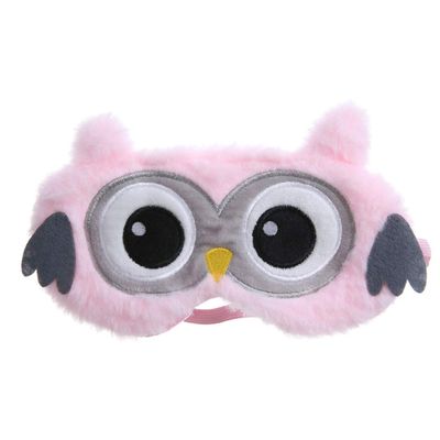 Eye Cover Animal Sleep Cute Novelty Cartoon Animal Owl Sleeping Plush Light Blocking Eye Shade Cover Blindfold with Elastic Strap for Adult Night Sleeping Pink Women Men Eye Cover