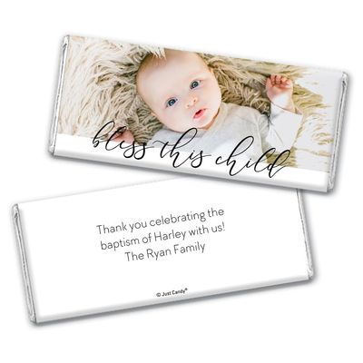 12ct Baptism Candy Favors Personalized Chocolate Bars (12 Pack) - Photo