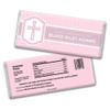 12ct Baptism Candy Favors Personalized Chocolate Bars (12 Pack) - Bubblegum Pink Girl Baptism view 1