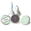 100ct Personalized Green Baptism Candy Kisses Favors - Candy Included - No Assembly Required view 1