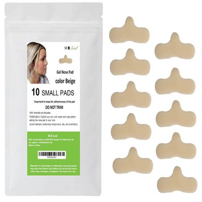 10 Pack CPAP Gel Nose Pads - Nasal Pads for CPAP Mask - CPAP Supplies for CPAP Machine - CPAP Cushions for Most Masks - Color Beige (Small)