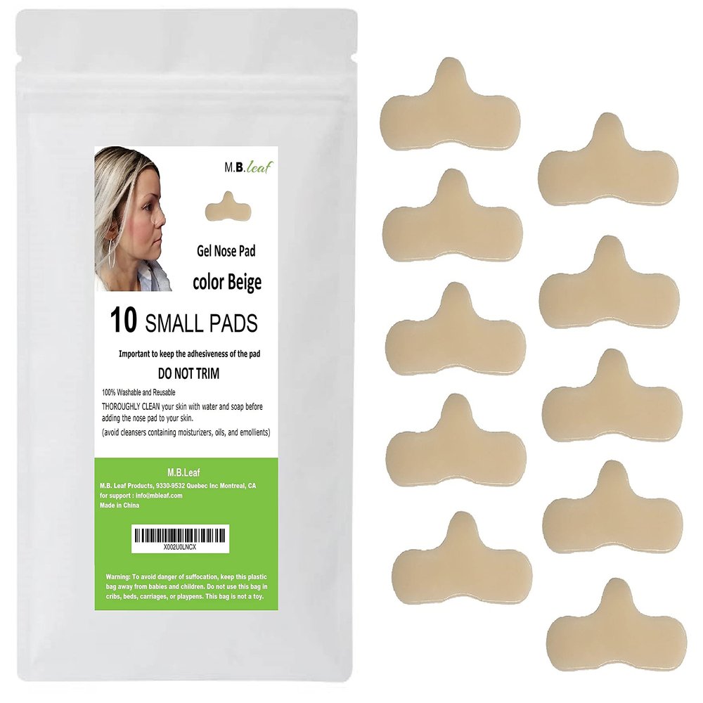 10 Pack CPAP Gel Nose Pads - Nasal Pads for CPAP Mask - CPAP Supplies for CPAP Machine - CPAP Cushions for Most Masks - Color Beige (Small)
