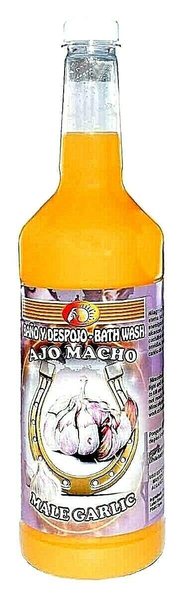1 Bottle Extra Large Male Garlic Bath AJO Macho 32 OZ. - Spiritual Magick Pagan Wicca