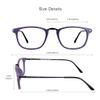 VisionGlobal Blue Light Blocking Glasses for Women/Men, Anti Eyestrain, Computer Reading, TV Glasses, Stylish Square Frame, Anti Glare (Purple, 3.25 Magnification) view 3
