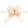 10 Pcs 6" Large, Wedding Pull Bow Organza Striped Ribbon String, Pull Bows, String Bows, Basket Pull Bows, Wedding Party Bridal Giftwrap Wrapping Bows -Pink view 1