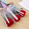 ccHuDE 50 Pcs Single Rose Flower Packaging Bags Cellophane Bags Flower Bouquet Bags Florist Gift Sleeves for Valentine's Day White view 3