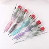 ccHuDE 50 Pcs Single Rose Flower Packaging Bags Cellophane Bags Flower Bouquet Bags Florist Gift Sleeves for Valentine's Day White view 4