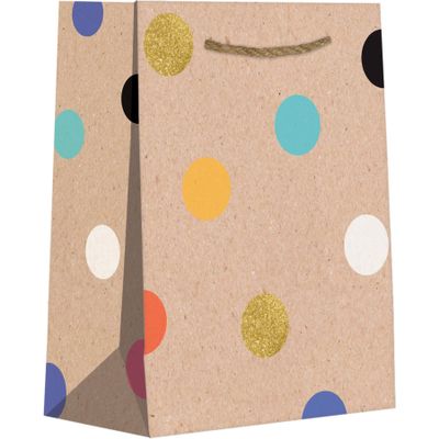 Jillson Roberts Tiny Birthday Gift Bags, Party Dot with Glitter Accents (60 Pcs)