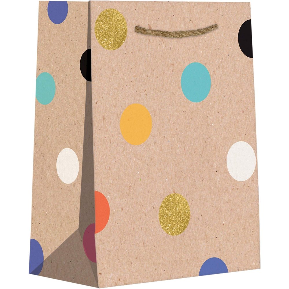 Jillson Roberts Tiny Birthday Gift Bags, Party Dot with Glitter Accents (60 Pcs)